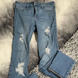 light blue ripped jeans